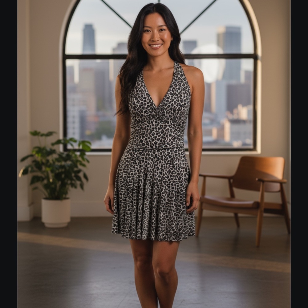 NWTJade Large Running small will fit small/Med Ruched Wrap Mini Dress​​
